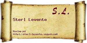 Sterl Levente névjegykártya